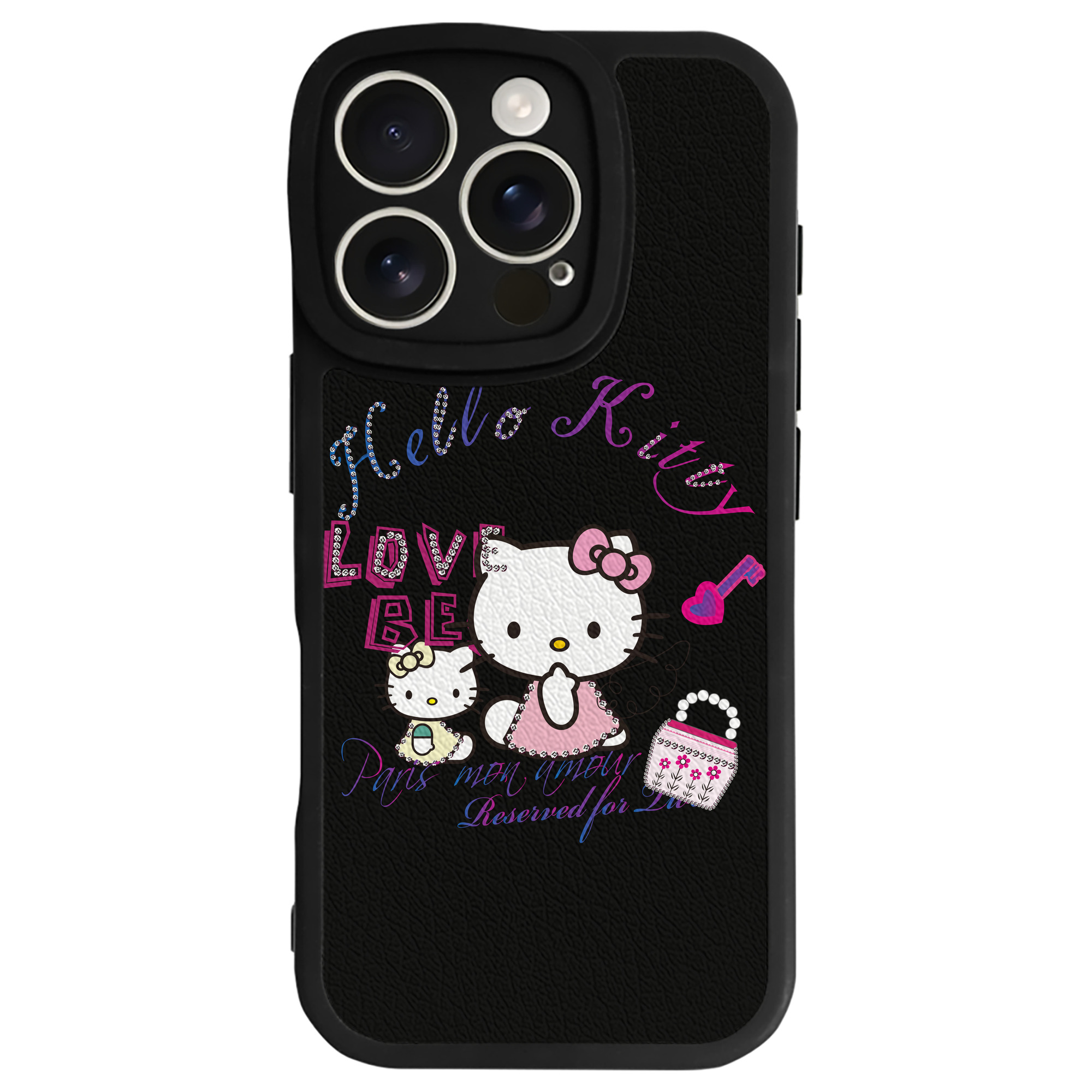 （画像用） Hello Kitty ハローキティ 【iPhone 16シリーズ対応】シリコンスマホケース（レザー調） 材質：シリコン